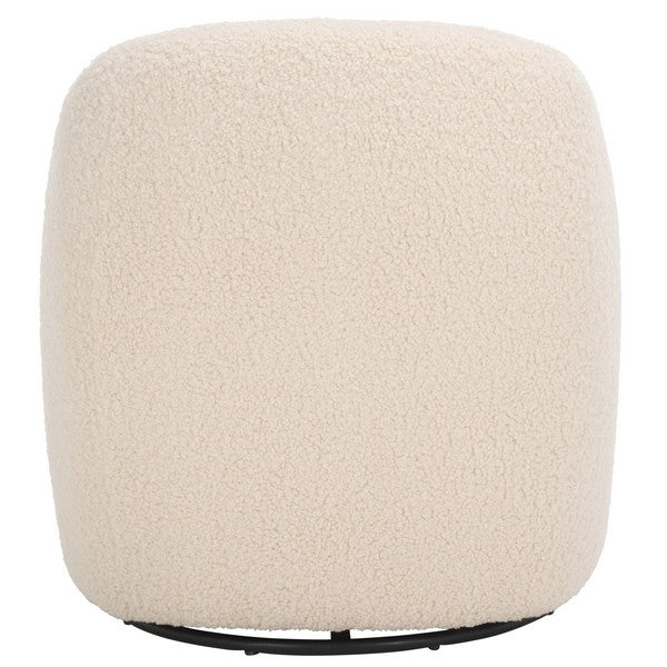 Theoden Swivel Barrel Accent Chair in Off-White