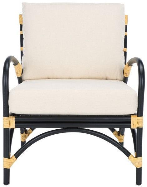 Safavieh Meara Black/White Accent Chair W/ Cushion