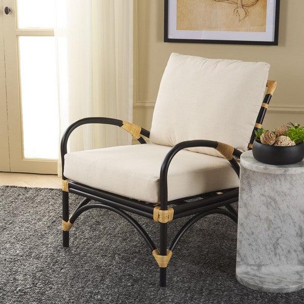 Safavieh Meara Black/White Accent Chair W/ Cushion