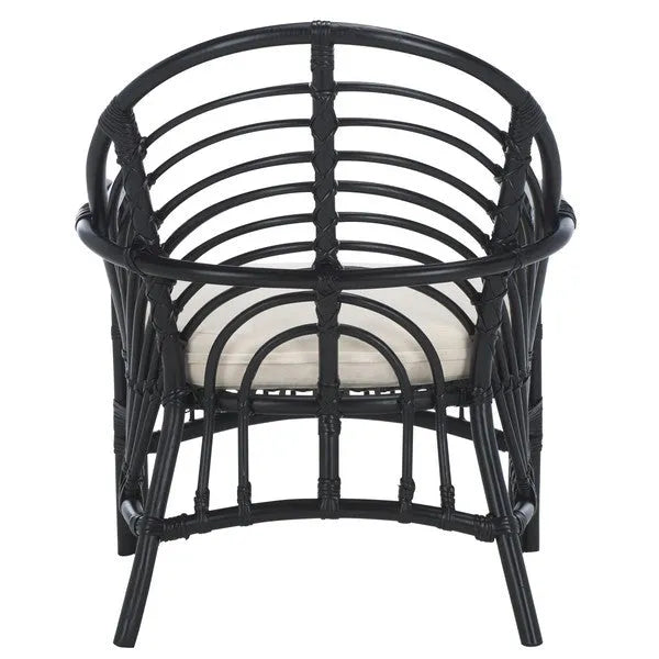 Aragorn Rattan Accent Chair in Black with Cushion