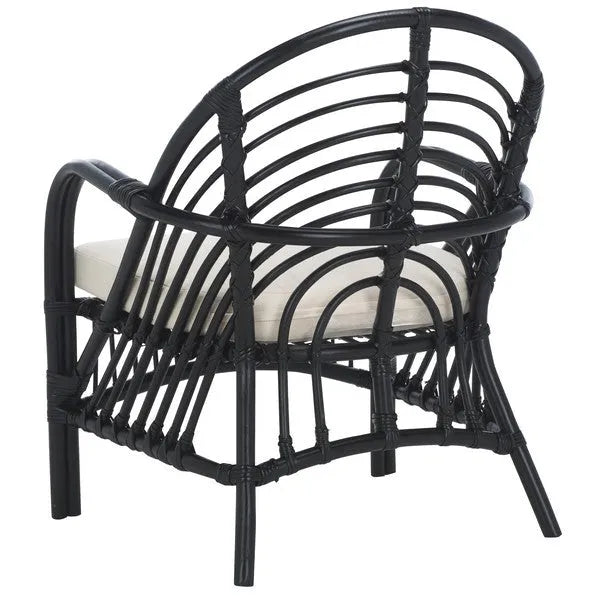 Aragorn Rattan Accent Chair in Black with Cushion