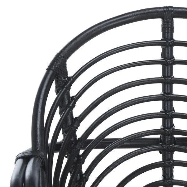 Aragorn Rattan Accent Chair in Black with Cushion