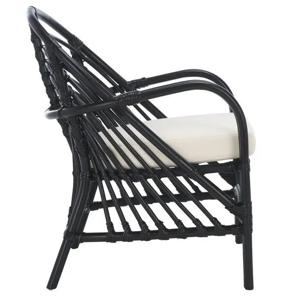 Aragorn Rattan Accent Chair in Black with Cushion