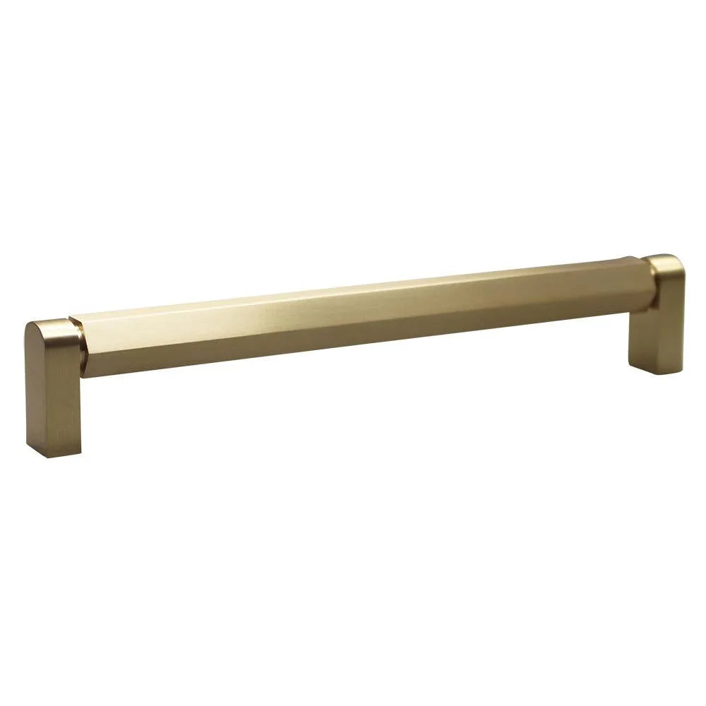 Modern Hex Bar Pull, Brass