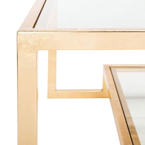 Safavieh Vivian Rectangle Gold Leaf Coffee Table