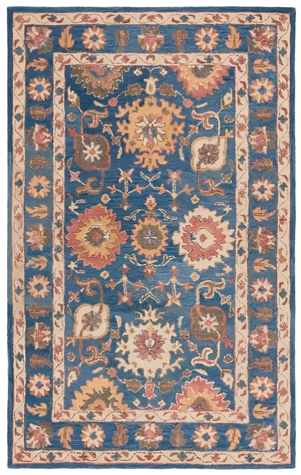 Antiquity Wool Rug in Navy and Beige