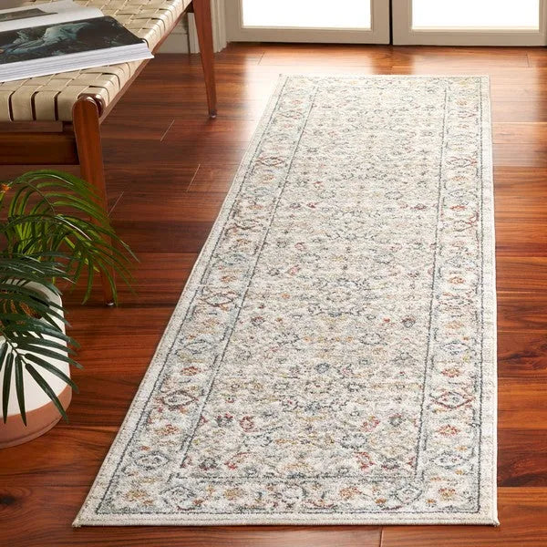 Avalon Polyester Rug in Ivory and Light Blue