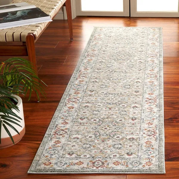 Avalon Polyester Rug in Gray and Light Blue