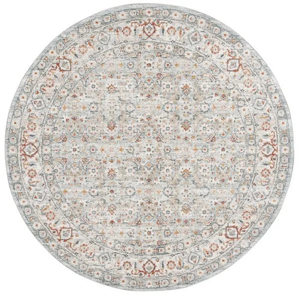 Avalon Polyester Rug in Light Blue and Ivory