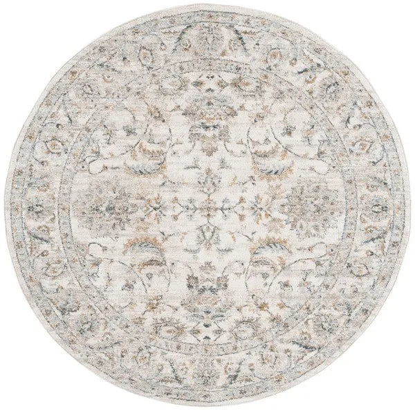 Avalon Polyester Rug in Ivory and Blue