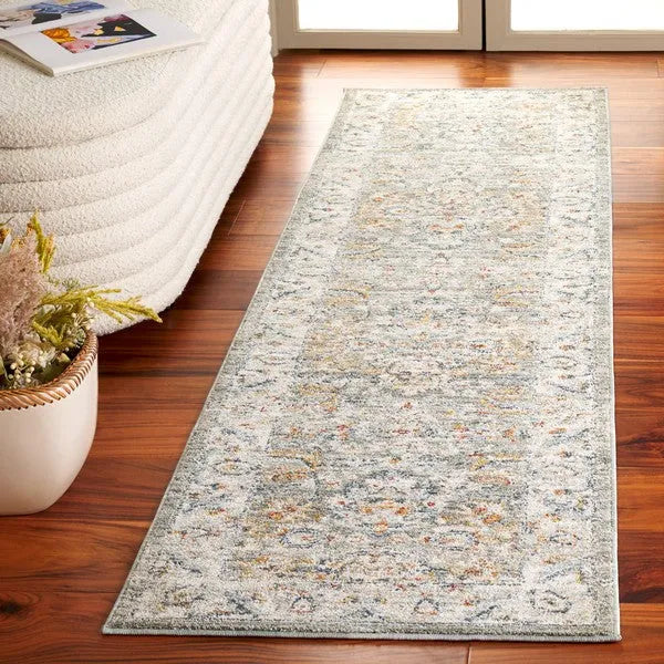 Avalon Polyester Rug in Gray and Light Blue