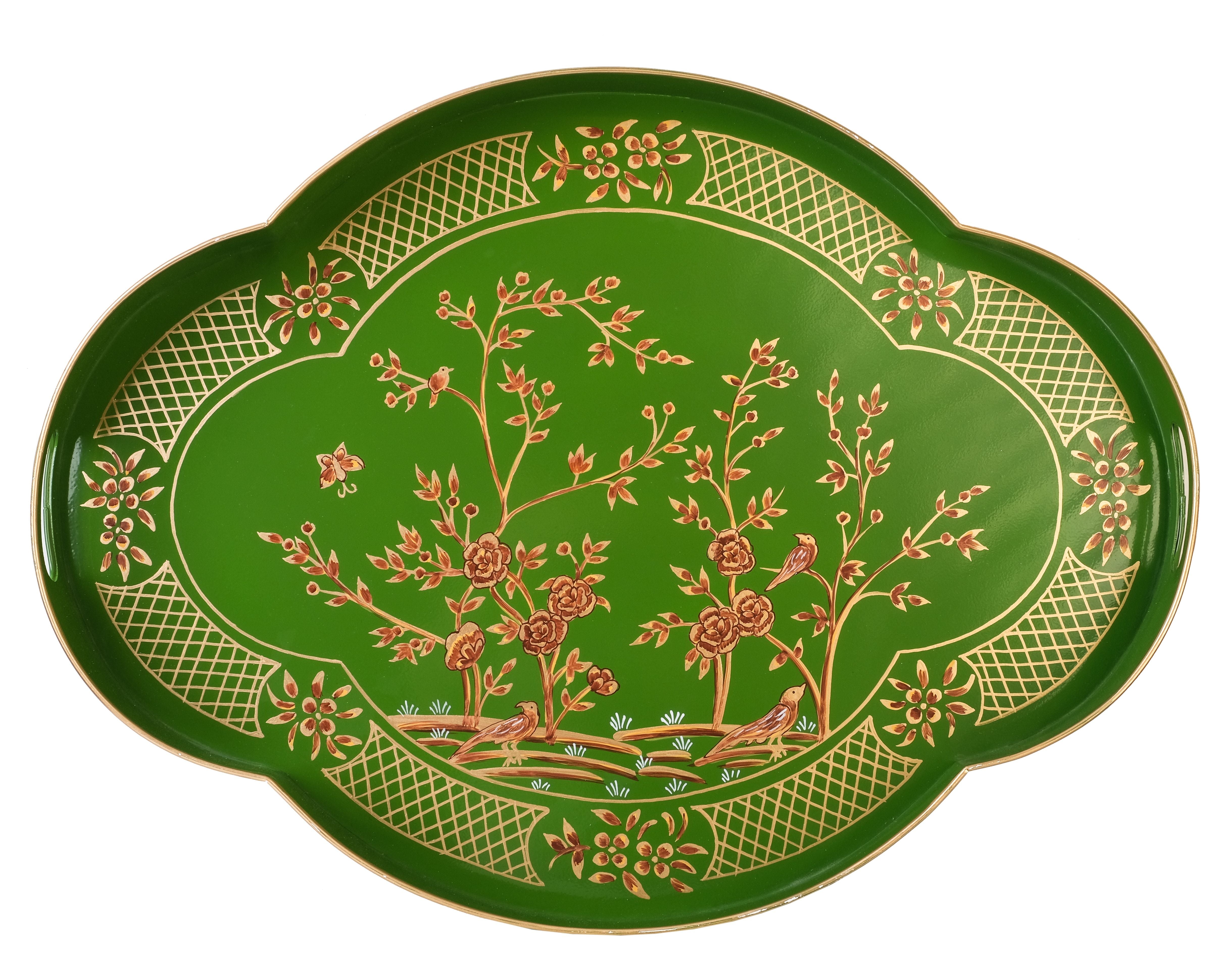 Moss Green Scalloped Tray