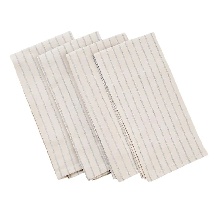 Natural Striped Cotton Napkin - Set Of 4