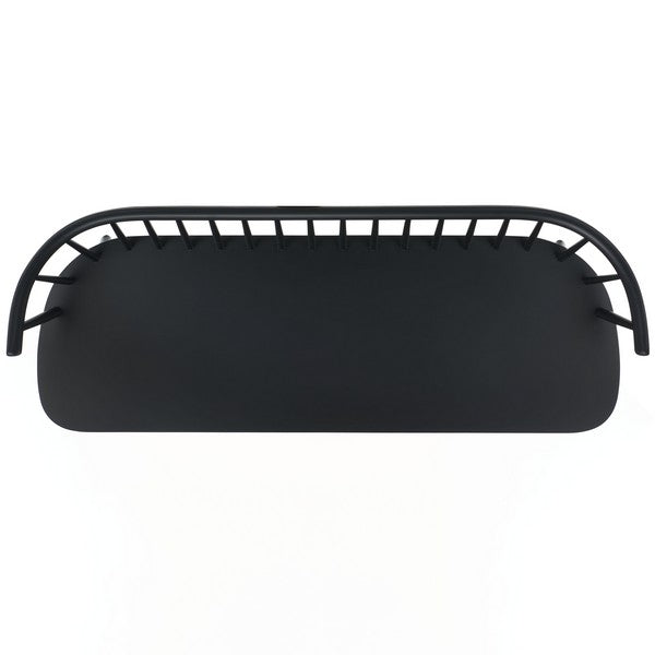 Blanchard Wood Bench in Matte Black with Curved Spindle Back