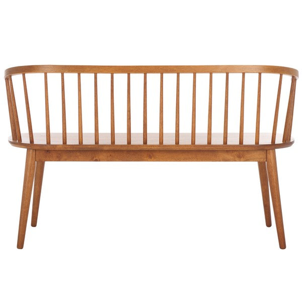 Blanchard Wood Bench in Honey with Spindle Back