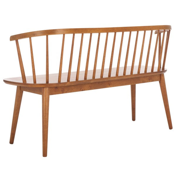 Blanchard Wood Bench in Honey with Spindle Back