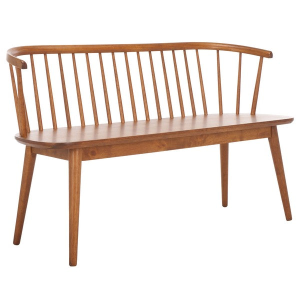 Blanchard Wood Bench in Honey with Spindle Back