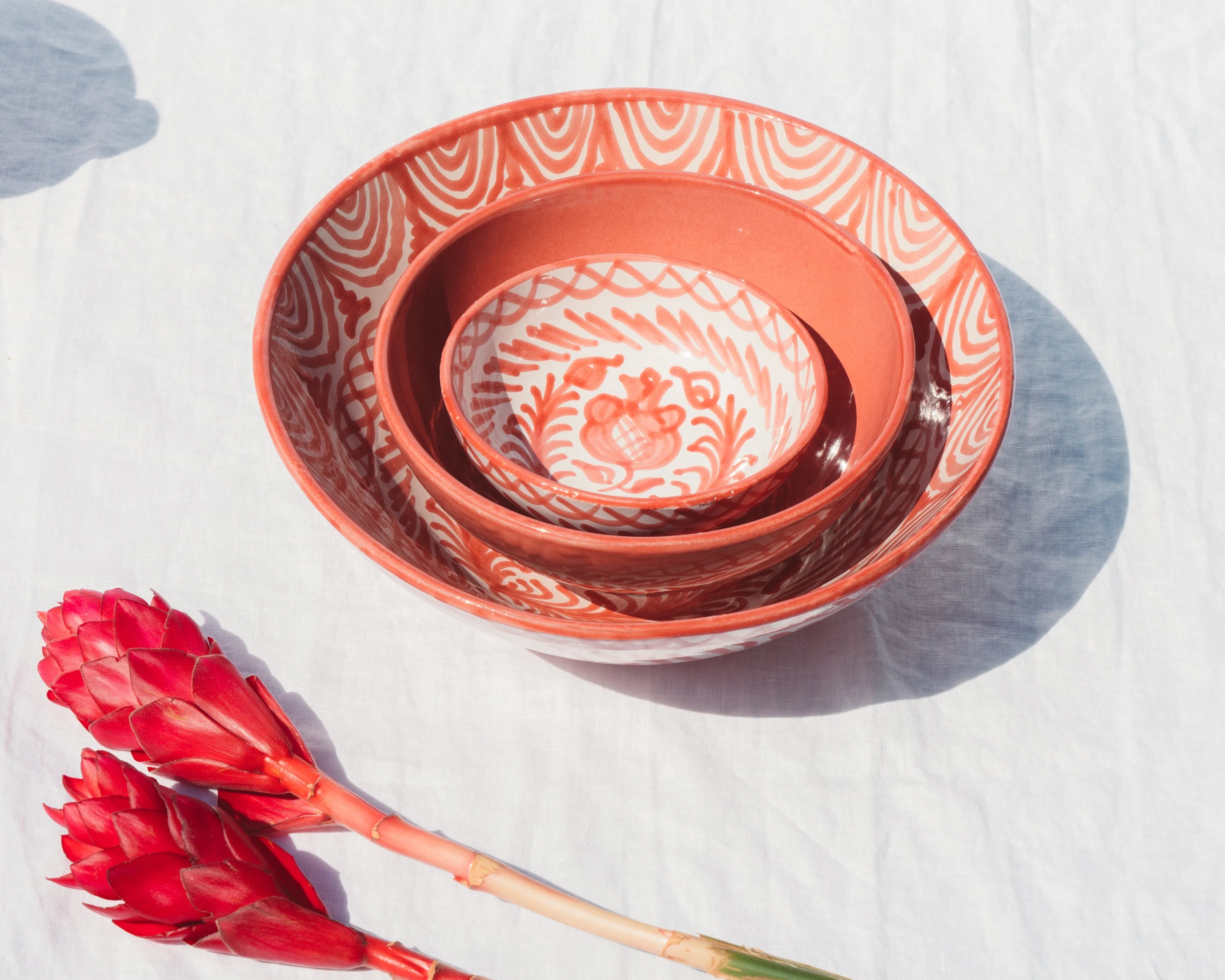 Small bowl with hand painted designs