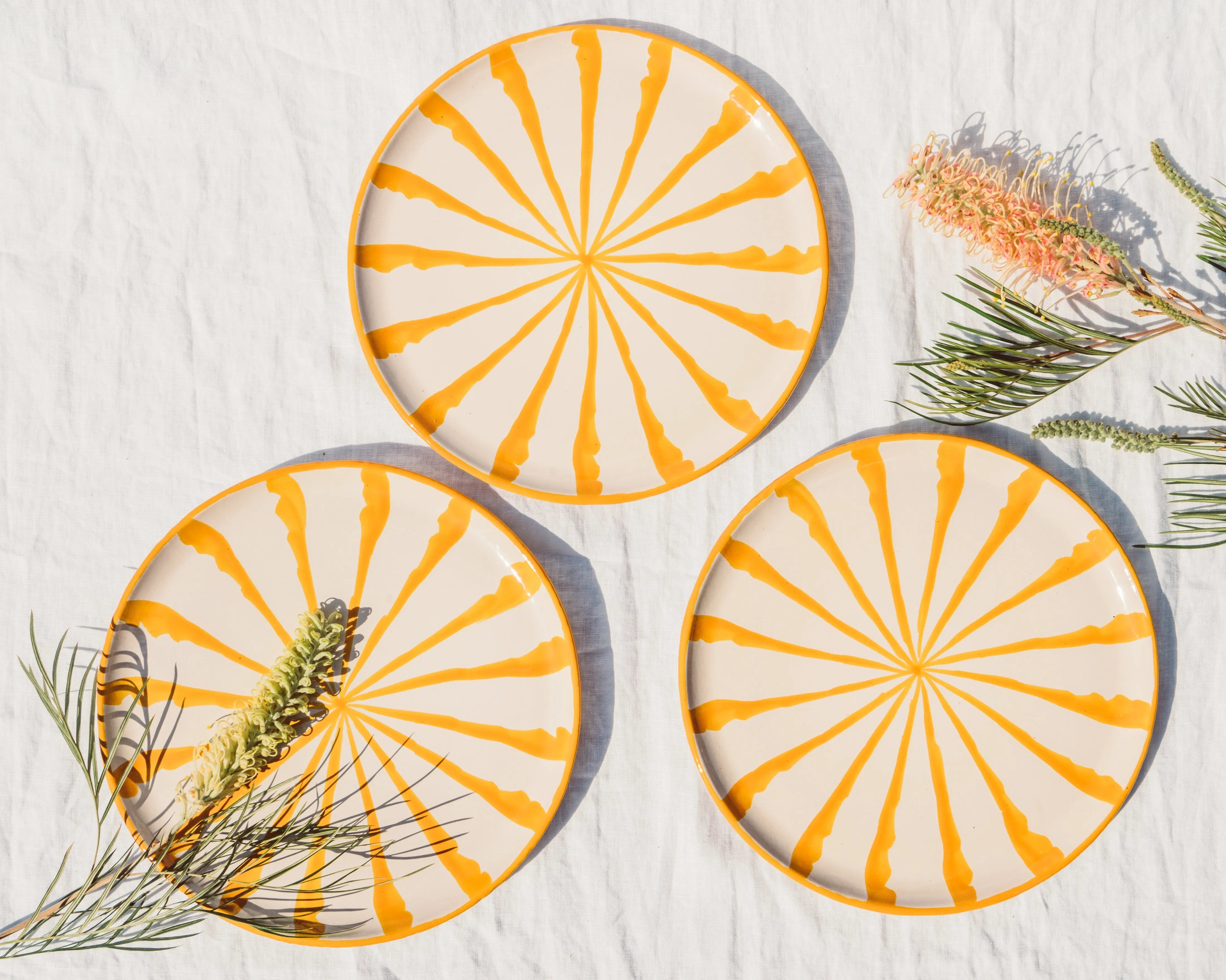 Salad plate with candy cane stripes