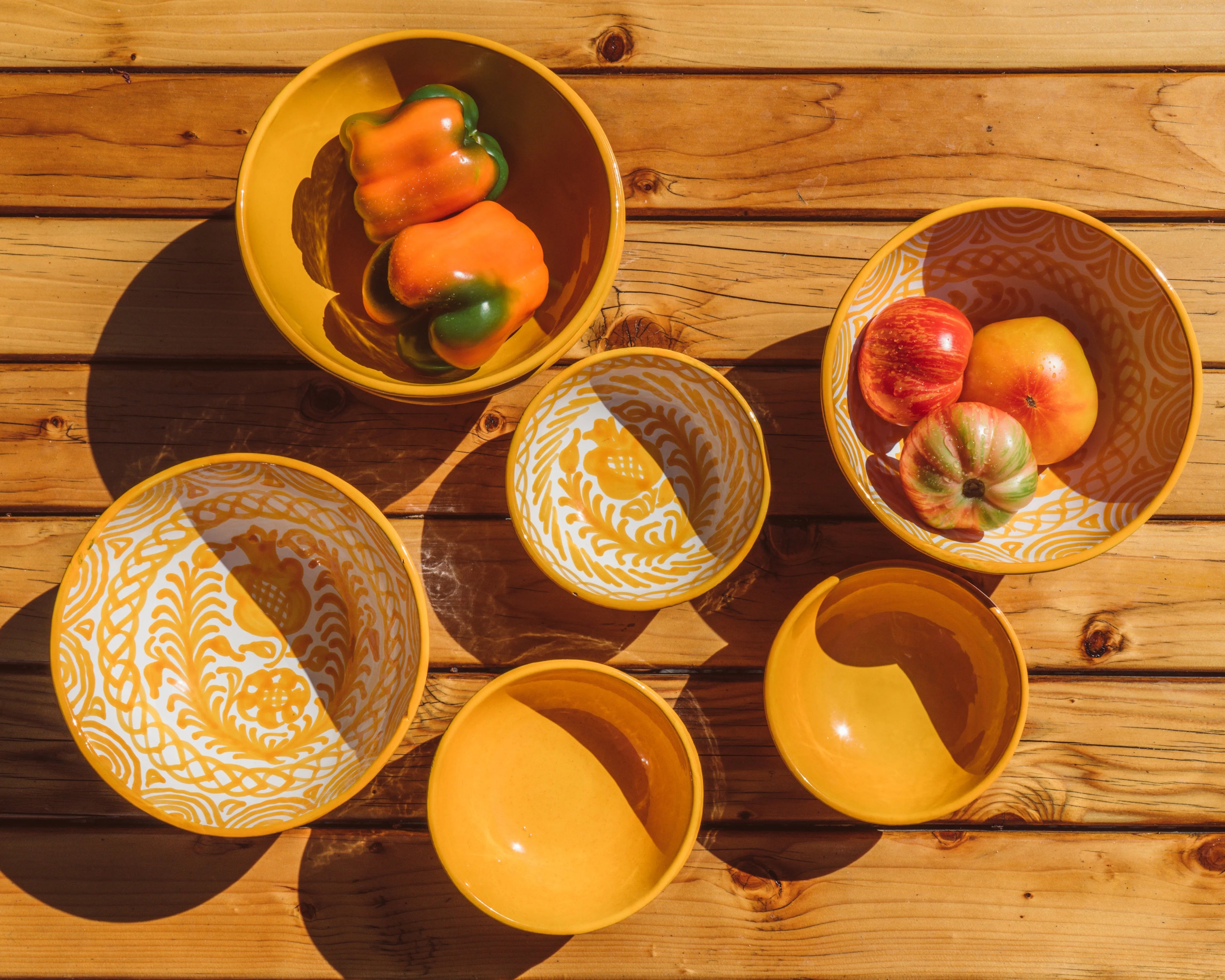 Medium bowl with hand painted designs