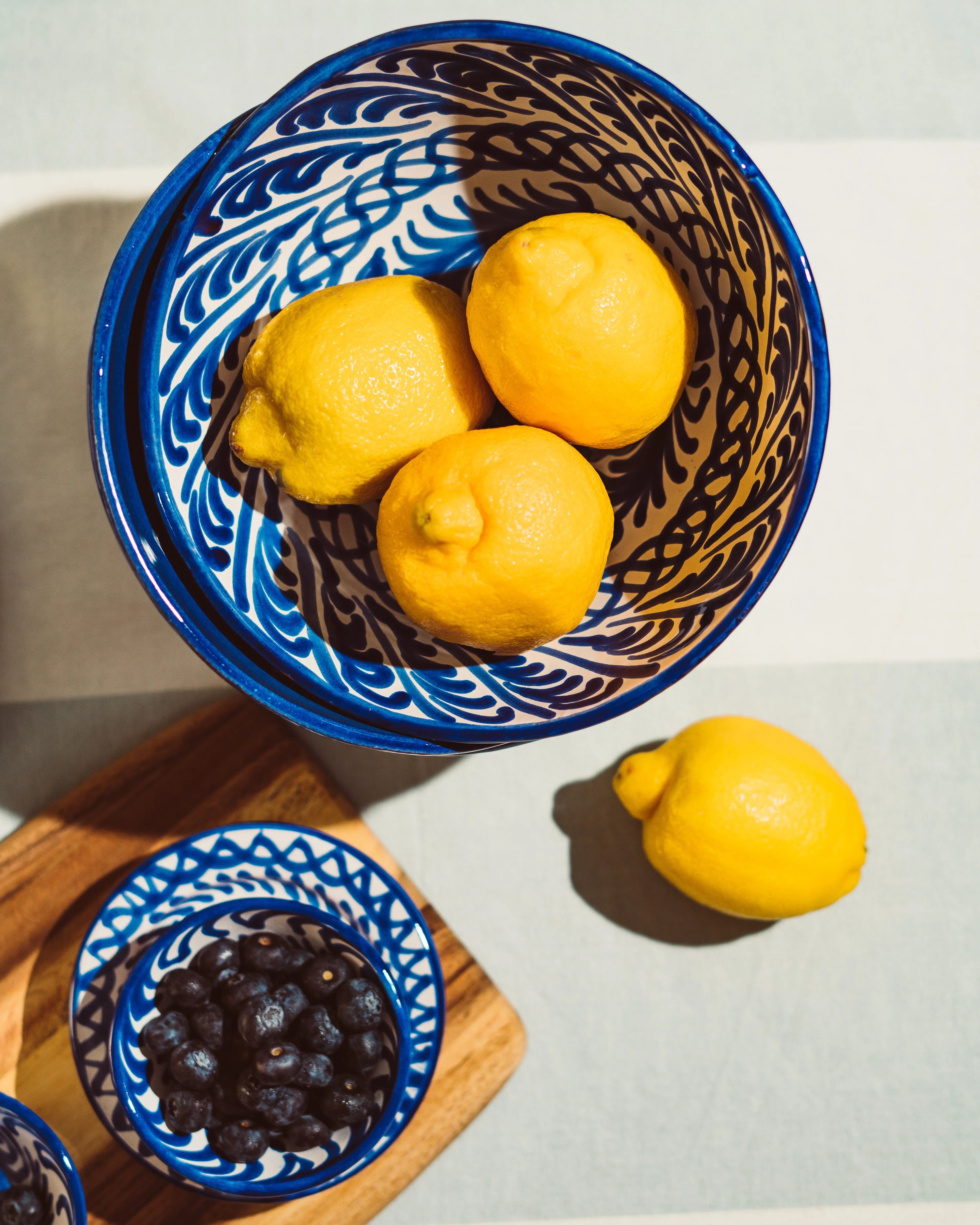 Medium bowl with hand painted designs