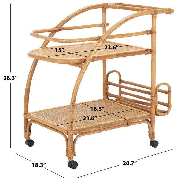 Safavieh Treise 2 Tier Natural Bar Cart