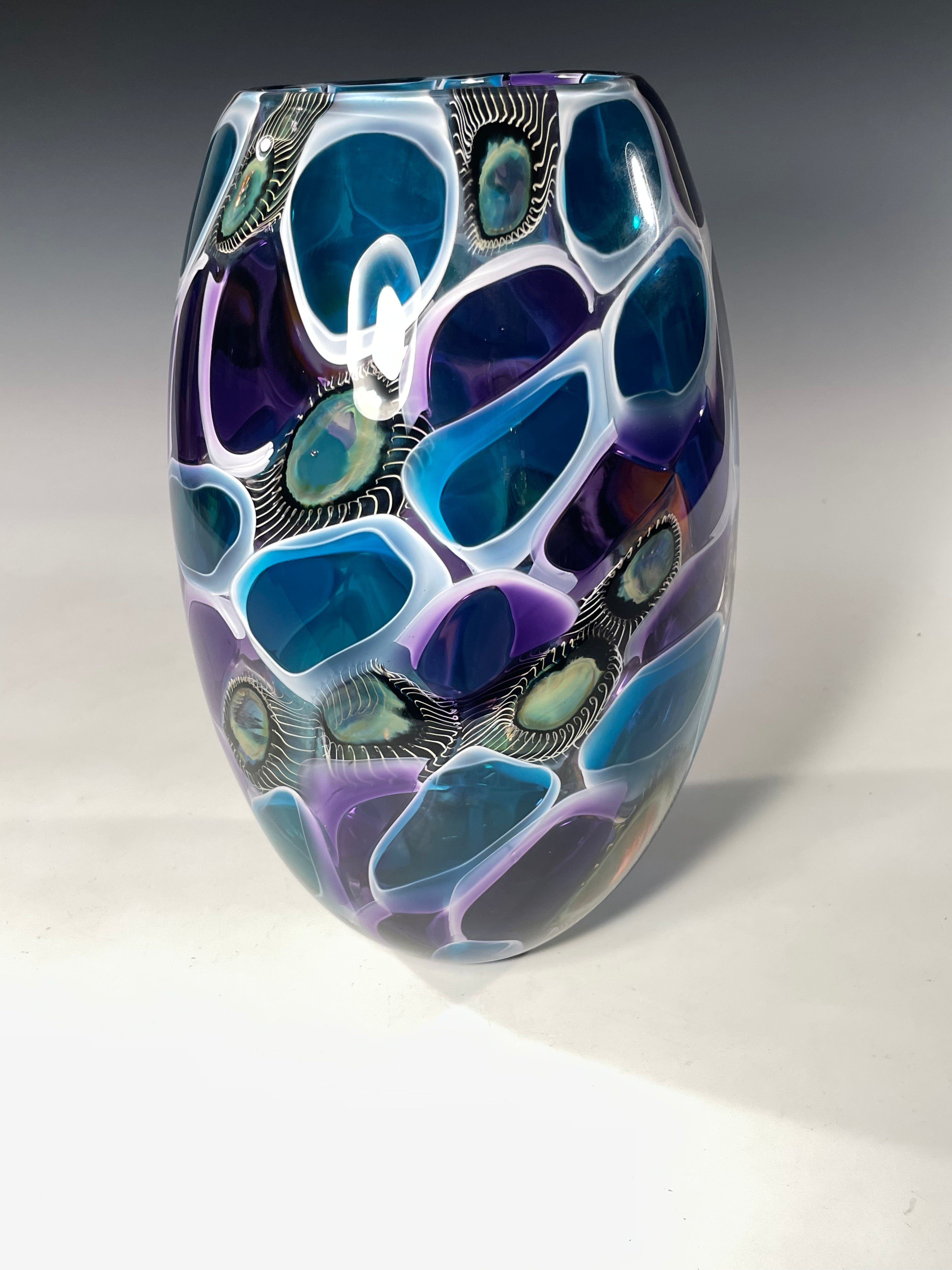 Aqua Anemone Glass Vase - John Gibbons