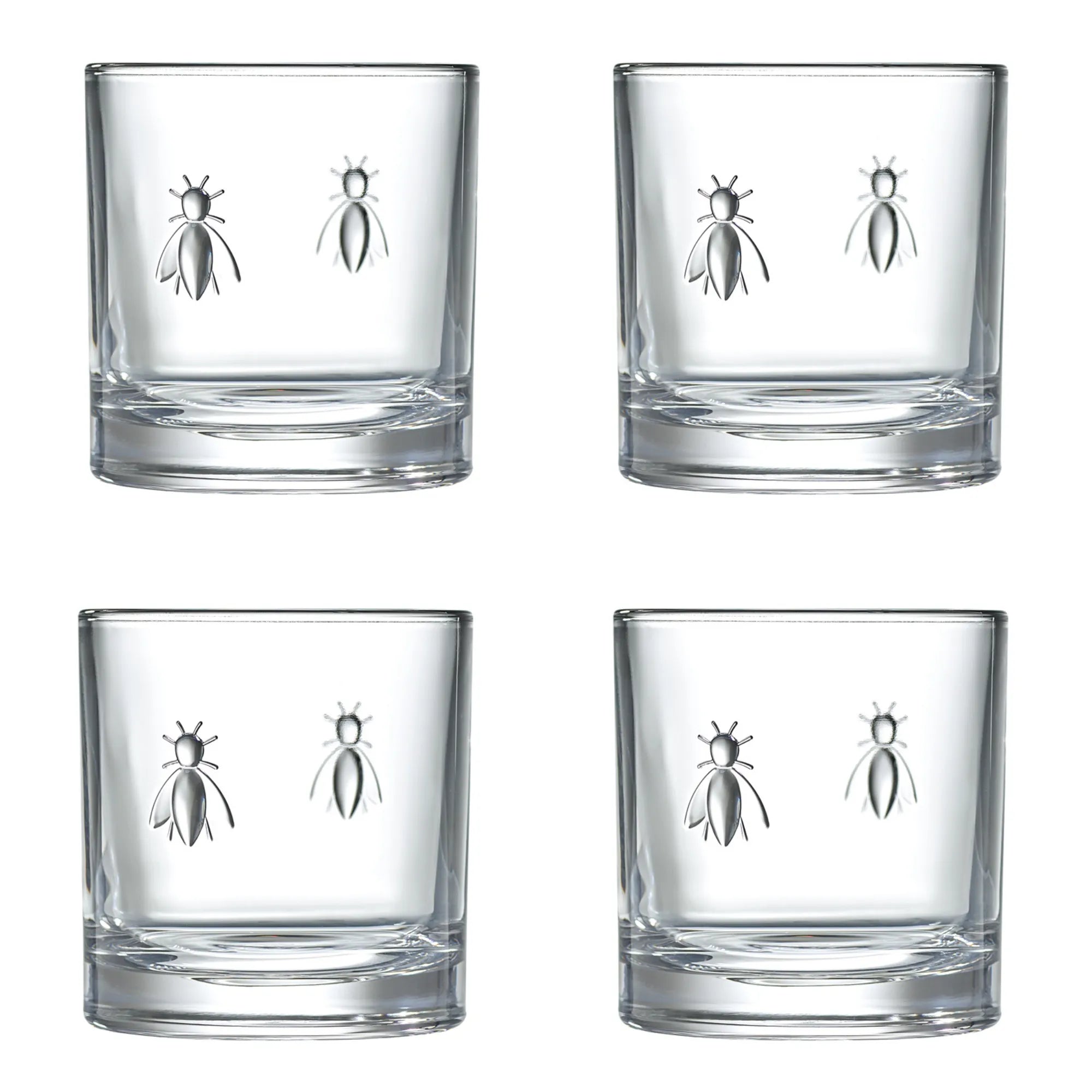 Bee Whiskey Glasses - Set of 4