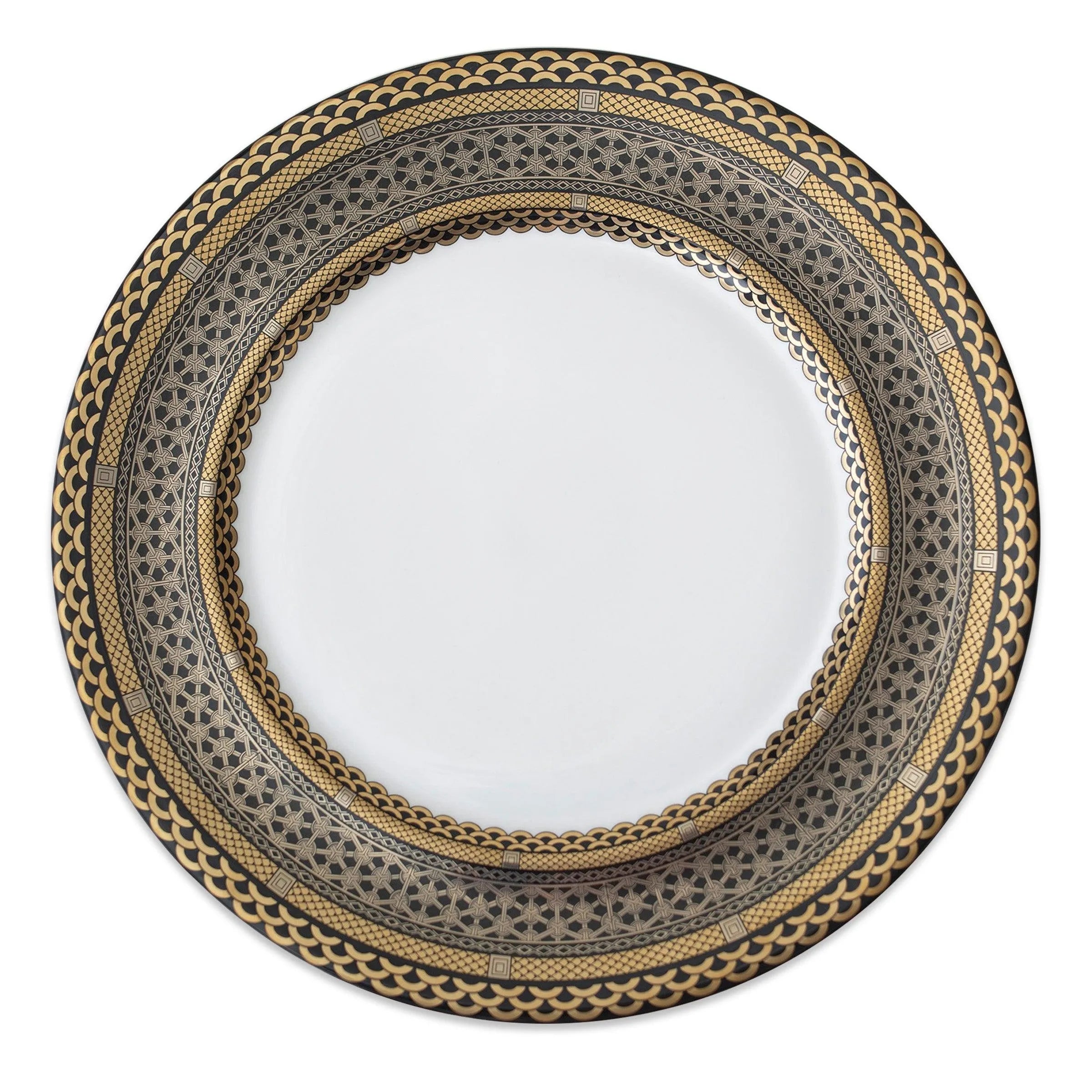 Caskata Wholesale Hawthorne Onyx Gold & Platinum Charger Plate