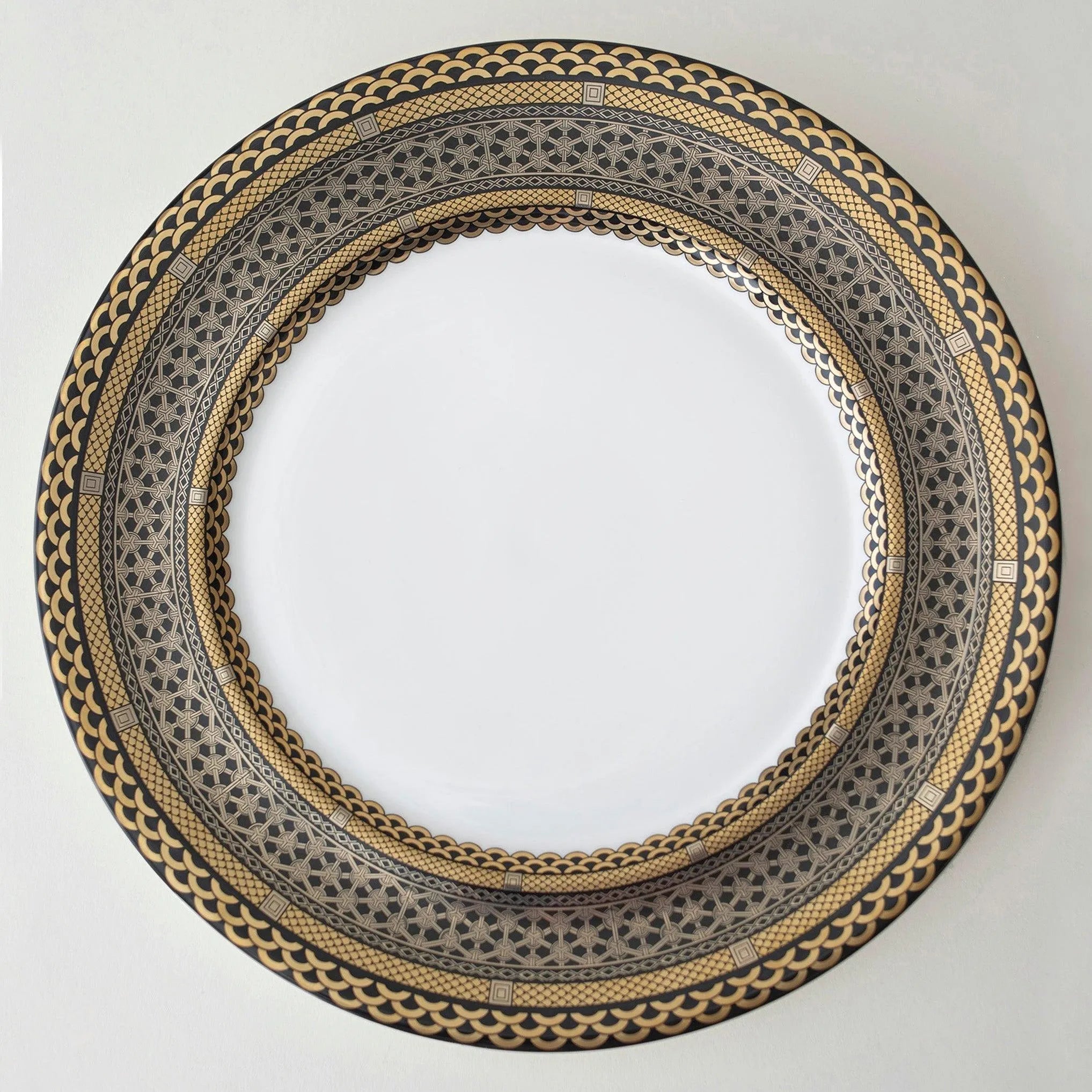 Caskata Wholesale Hawthorne Onyx Gold & Platinum Charger Plate