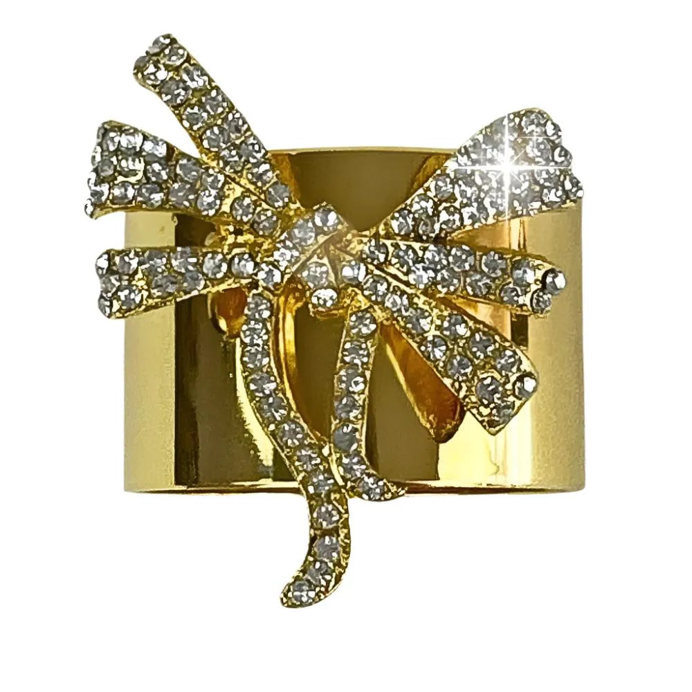 Jeweled Bow Napkin Rings (Set of 4)