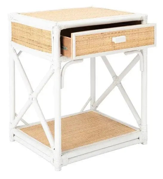 Safavieh Bali 1 Drawer 1 Shelf White-Natural Nightstand