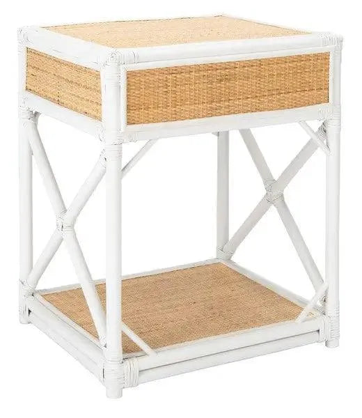 Safavieh Bali 1 Drawer 1 Shelf White-Natural Nightstand