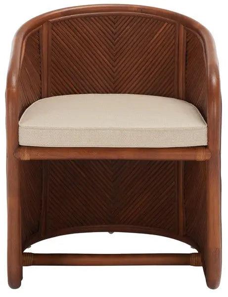 Safavieh Barnette Amber-Beige Rattan Pole Accent Chair