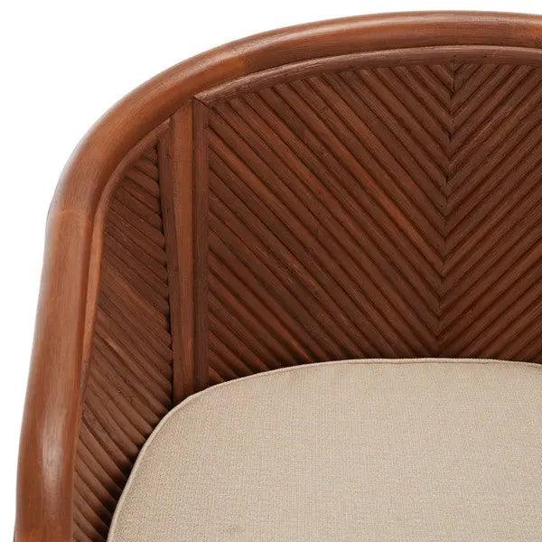 Safavieh Barnette Amber-Beige Rattan Pole Accent Chair