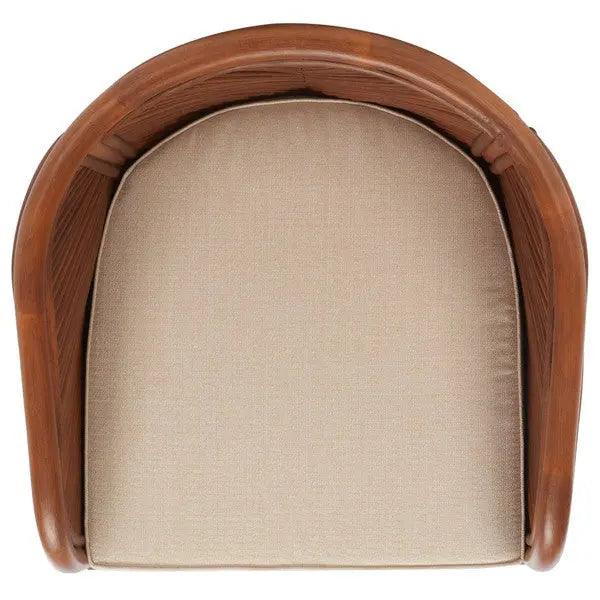 Safavieh Barnette Amber-Beige Rattan Pole Accent Chair