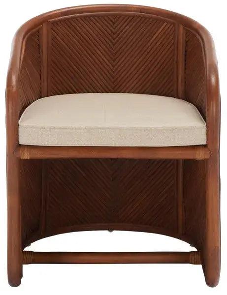 Safavieh Barnette Amber-Beige Rattan Pole Accent Chair