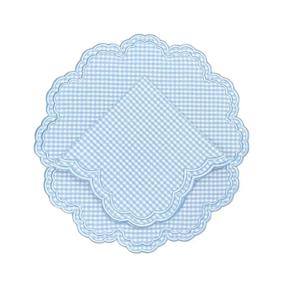 Flying Sheep Country Bettina Placemat - Blue Gingham (Set of 4)