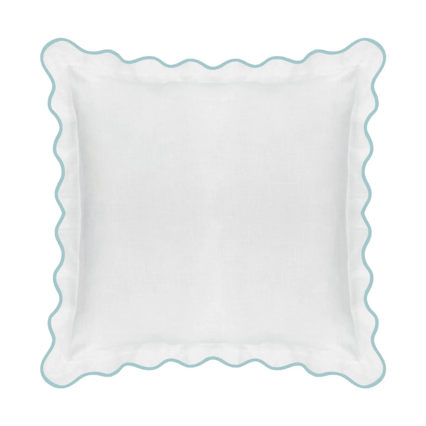 Scalloped Euro Sham, Blue / White