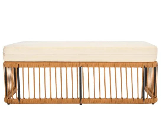 Safavieh Bola Bench in Natural/Beige with Rope-Weave Design