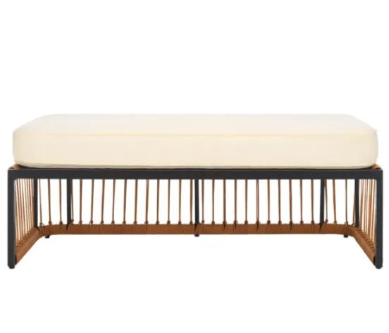 Safavieh Bola Bench in Natural/Beige with Rope-Weave Design