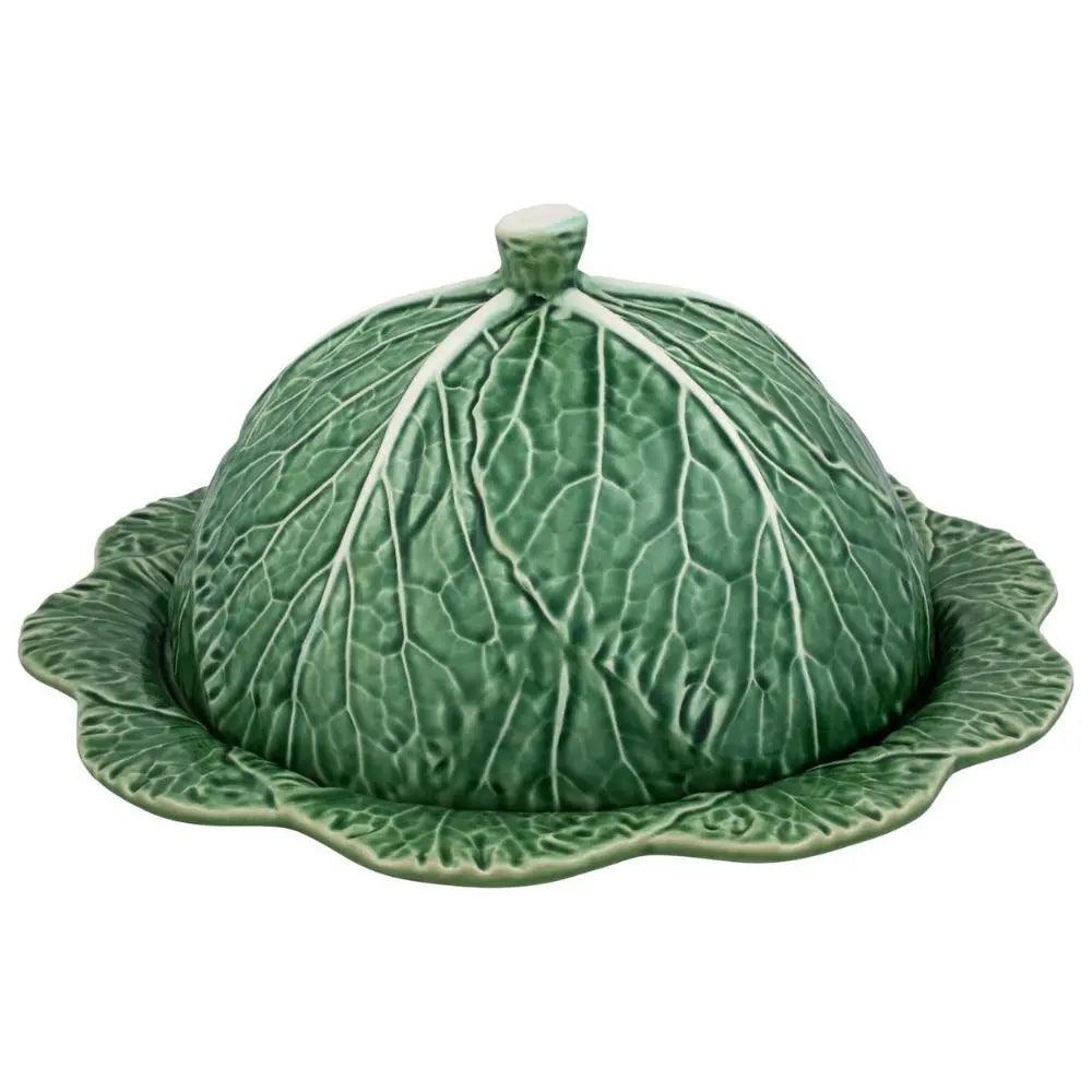 Bordallo Pinheiro Bordallo Pinheiro Cabbage Green Cheese Tray with Lid