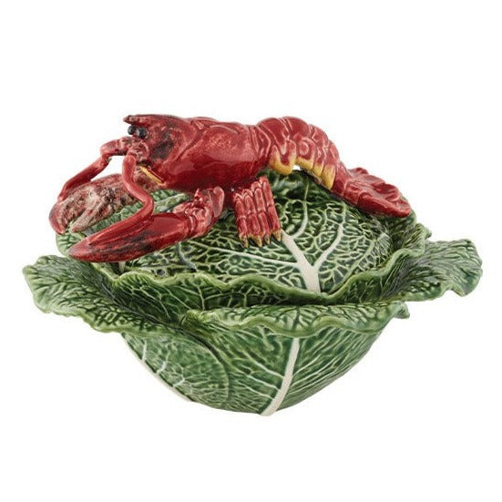 Bordallo Pinheiro Bordallo Pinheiro Ceramic Cabbage Tureen with Lobster element