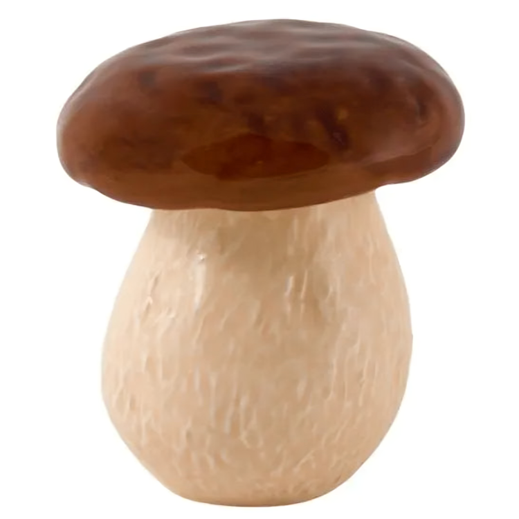 Small Earthenware Mushroom Box in Beige