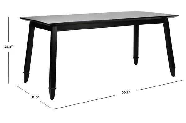 Safavieh Brayson Black Rectangle Dining Table