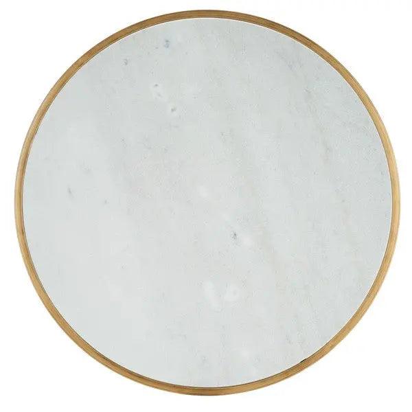 Safavieh Brynna White-Bronze Round Marble Coffee Table