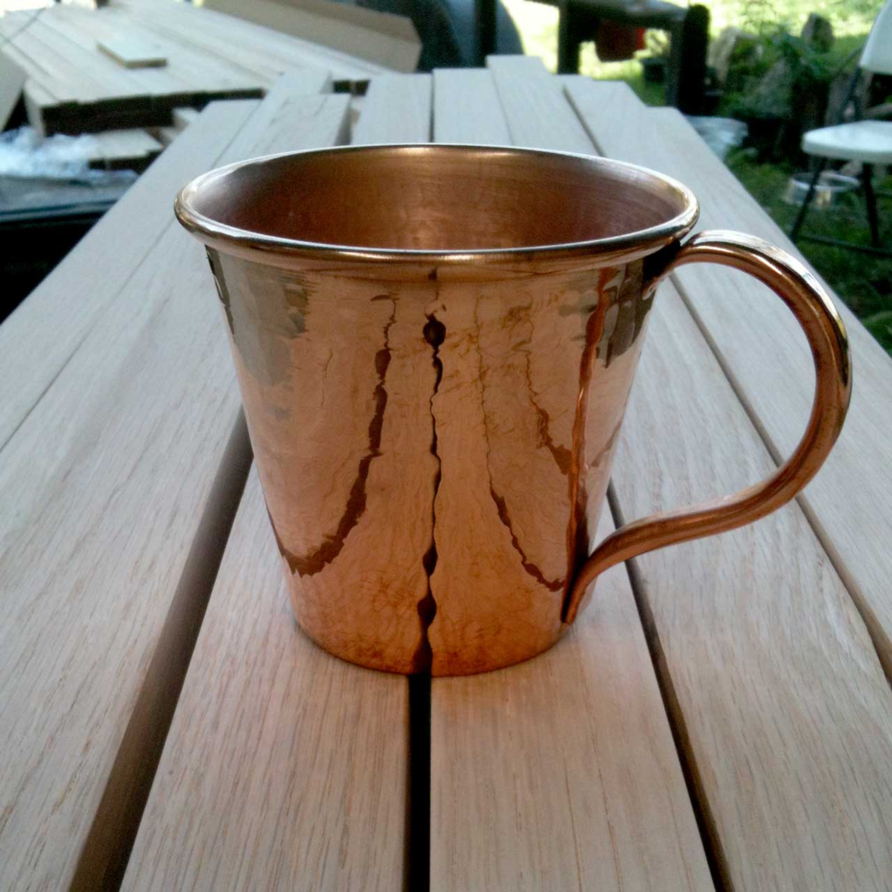 Solid Copper Mule Mug, Copper Handle, 12 oz