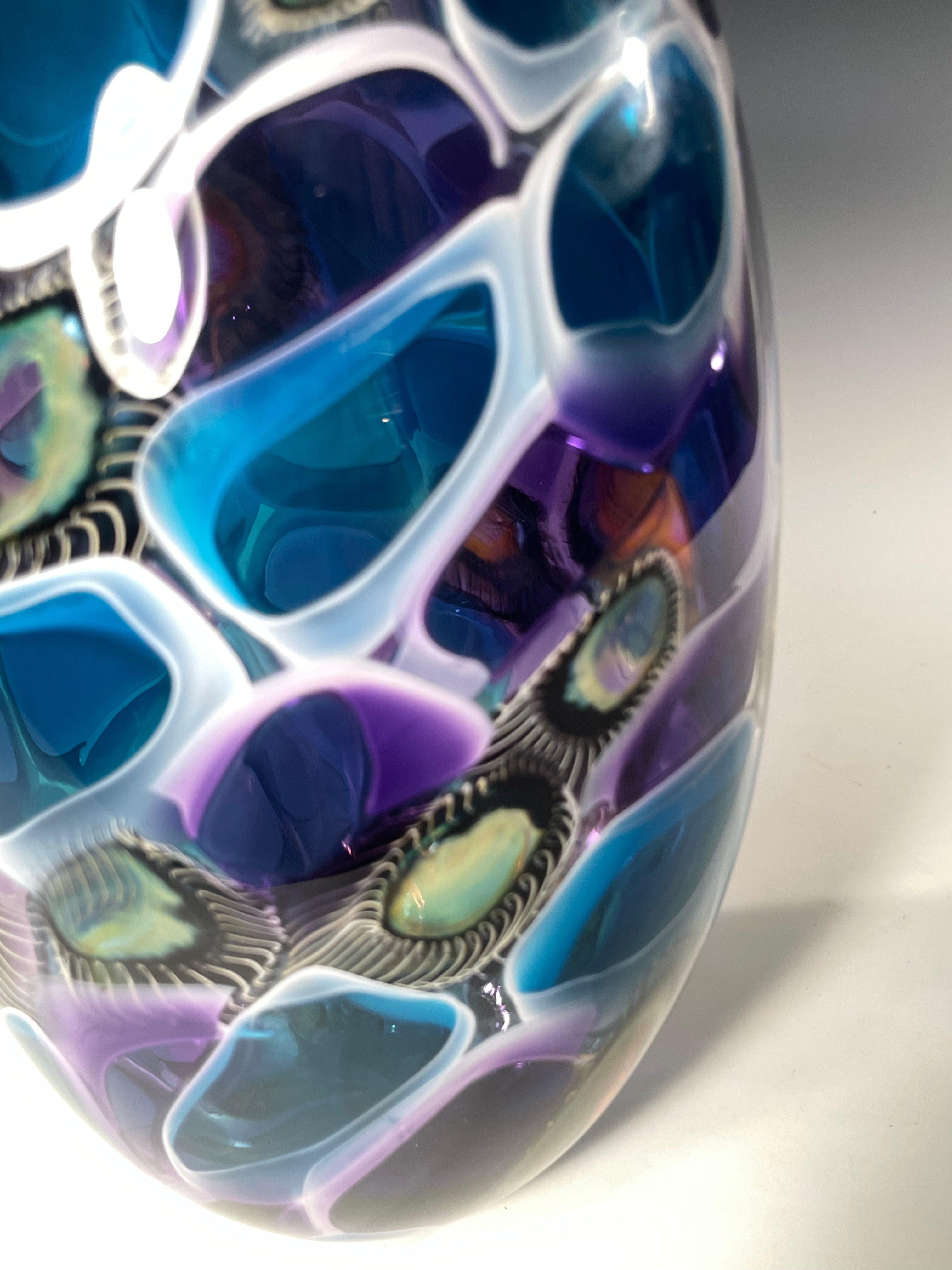 Aqua Anemone Glass Vase - John Gibbons