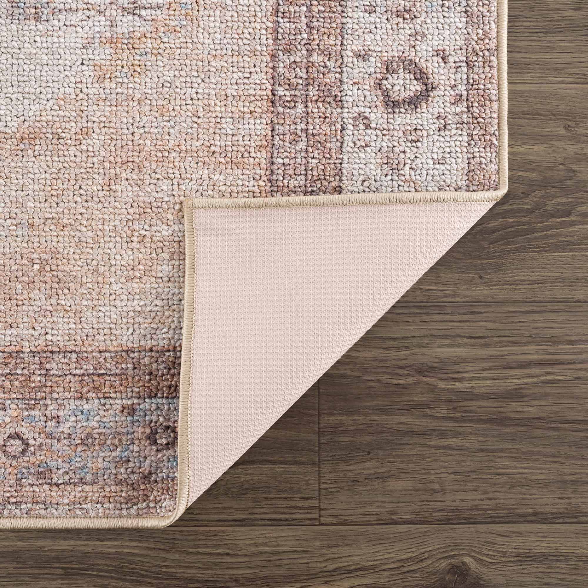 Analu Peach Polyester Area Rug