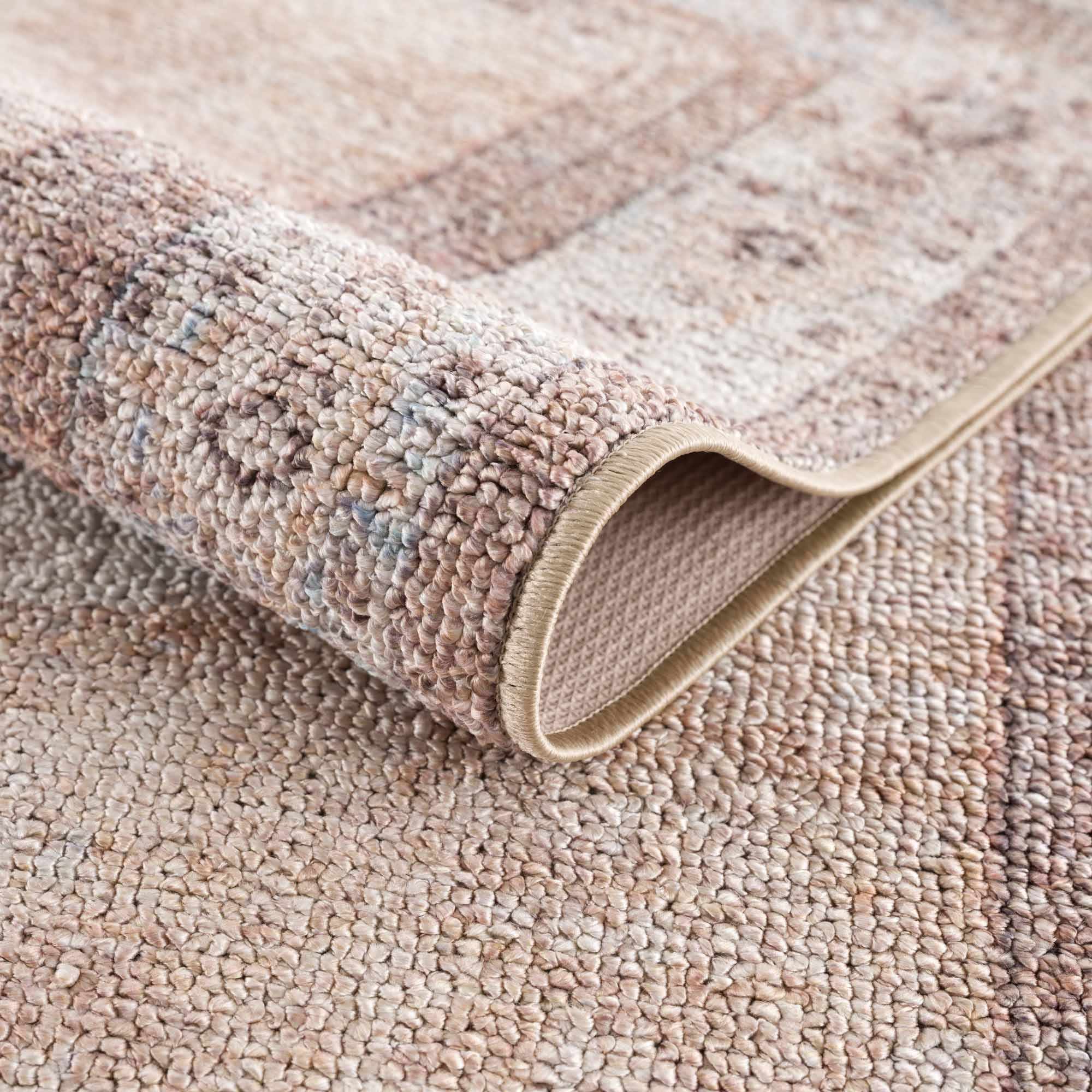 Analu Peach Polyester Area Rug